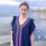 Beth Dutton Bohemian Dress Summer Spring Midi Dress Embroidery Casual Fashion