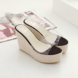 Platform Heels for Women Summer Bohemian High Heel Transparent Sexy Sandals