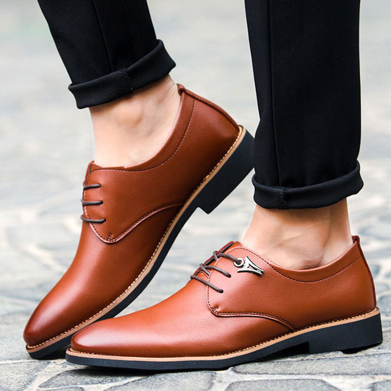 Men's Dress Shoes Classic Leather Oxfords Casual Cushioned Loafer Men Leather Shoes Spring Leisure Leather Shoes Formal Wear Business Tip