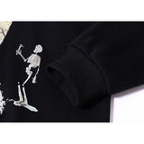 Kanye West Sunday Service Hoodie Skull V Stereo Word Printing Plus Velvet Hoodie
