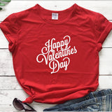 Valentine's Day T Shirt Happy Valentine Day Men's and Women's Letters Street Style Short Sleeve