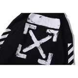 Off White Hoodie With Arrow Print Plus Size Casual Retro Men'S Pullover Hoody Hoodie Owt