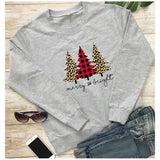 Merry and Bright Sweatshirts Christmas Tree Printed Sweater