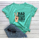 Halloween Costumes Bad Witch Vibe Shirt Bad Witch Vibes Printed Loose Fashion Men's and Women's Short-Sleeved T-shirt