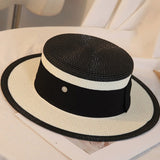 Summer Hats Color Matching Chanel-Style Straw Hat Female Summer Beach Hat