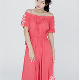 Beth Dutton Bohemian Dress Winter Autumn Maxi Dresses Embroidered off-Shoulder Dress