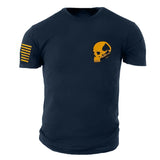 Man T Shirt Loose Sports Navy Blue Youth Cotton