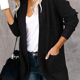 Women Cardigan Knit Sweater Autumn and Winter Women's Large Pocket Sweater Cardigan