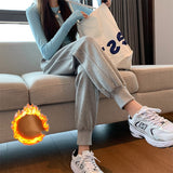 Grey Sweatpants Gray Sports Pants Female Spring and Autumn Loose