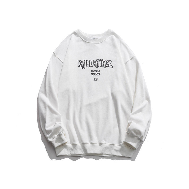 Crew Neck Sweatshirts for Men Men's Autumn Cartoon Sweater Coat Top