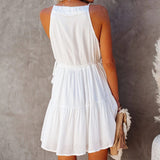 Coachella Music Festival Outfits Elegant V-neck Brace Patchwork Skirt