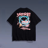 Men T-Shirts Graffiti Abstract Bear round Neck