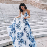 Beth Dutton Bohemian Dress Summer Spring Maxi Dresses Sexy Spaghetti-Strap Floral Print