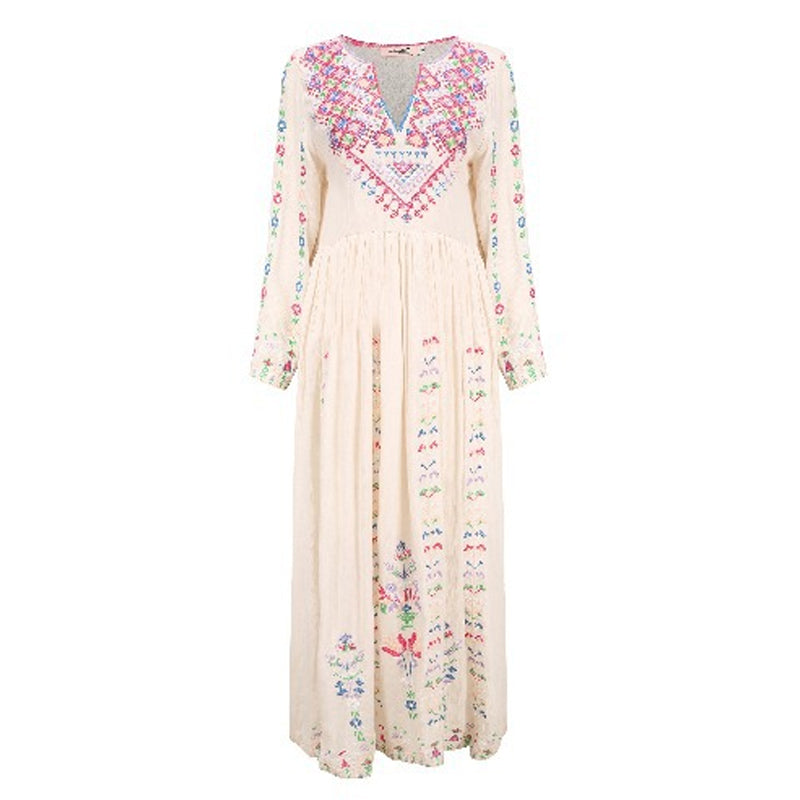 Beth Dutton Bohemian Dress Winter Autumn Midi Dresses Embroidered Dress Maxi Dress