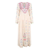 Beth Dutton Bohemian Dress Winter Autumn Midi Dresses Embroidered Dress Maxi Dress