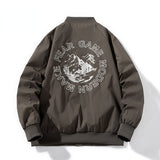 Varsity Jacket Embroidered Flight Suit Thin Stand Collar