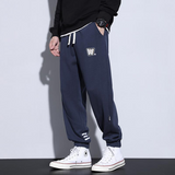 Cuffed Cargo Pants Men 'S Autumn And Winter Pearl Cotton Air Layer Knit Casual Sweatpants Ankle-Tied Sports Trousers