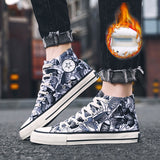 Canvas Shoes High-Top Canvas Shoes Men's Shoes Spring Versatile Graffiti Board Shoes