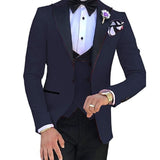 Black Tie Attire Suit Set Three-Piece Set Groomsman Clothing Gown Slim Fit