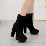 Platform Heels for Women Spring Black Martin Shoes