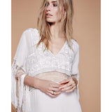 Beth Dutton Bohemian Dress Winter Autumn Maxi Dresses V-neck Sexy Hollow Embroidery