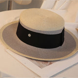 Summer Hats Color Matching Chanel-Style Straw Hat Female Summer Beach Hat
