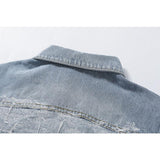 Off White Jacket Ow Letter Printing Arrow Distressed Denim Jacket Coat Plus Size Casual Owt