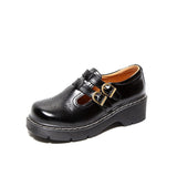 Mary Jane Shoes Summer Buckle Height-Increasing Leather Shoes Women