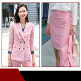 Interview Suit Women Double Breasted Suit Female Autumn Business Attire