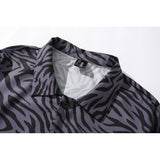 Man Fall Outfits Zebra Print Long-Sleeved Shirt Men's Street Retro Loose Casual Shirt