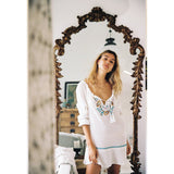 Beth Dutton Bohemian Dress Summer Spring Midi Dress Large V-neck Embroidered Short Dress