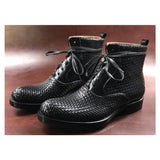 Justin Yellowstone Boots Autumn And Winter Men'S Round Toe Dr. Martens Boots Woven Large Size Men'S Leather Shoes
