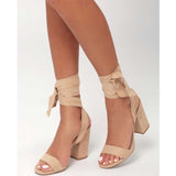 Hot Pink Heels Summer Chunky Heel Solid Color Peep Toe Sandals