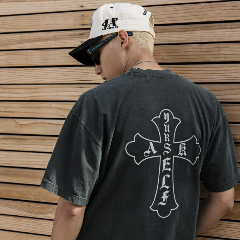 Askyurself T Shirt Summer Loose Men's Fog Short Sleeve T-shirt Summer