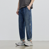 Men Jeans Blue Straight Jeans Men's All-Match Casual