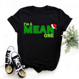 Men and Women Grinch Shirt Grinch Print Oversized Loose-Fitting T-shirt