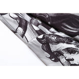 Man Fall Outfits High Street Vintage Tattoo Pattern Long Sleeve Shirt Hip Hop Oversize Coat for Men