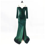 Burgundy Dress Formal Evening Dress Fashionable Elegant Long Style Long Sleeve
