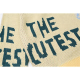 Men Sweater Cartoon Letters Brocade Sweater Men's Trendy Pullover