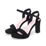 Platform Heels for Women Black Strip Summer Shoes Sexy