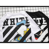 Off White T Shirt Cartoon Mickey Men And Women Short Sleeve Ow Donald Duck Loose Twill Couple Cotton Tshirt Owt
