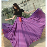 MIDI Mauve Skirt Summer Chiffon Half-Length Dress Beach Vacation