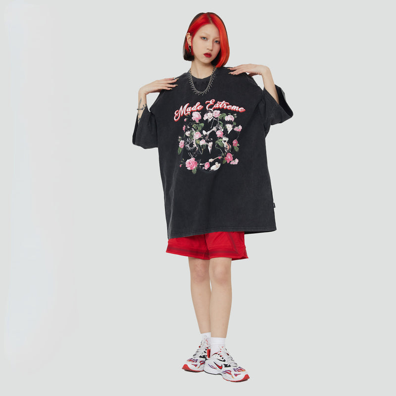 Y2g Shirts for Boys Retro Short Sleeve Loose Print T-shirt Men and Women