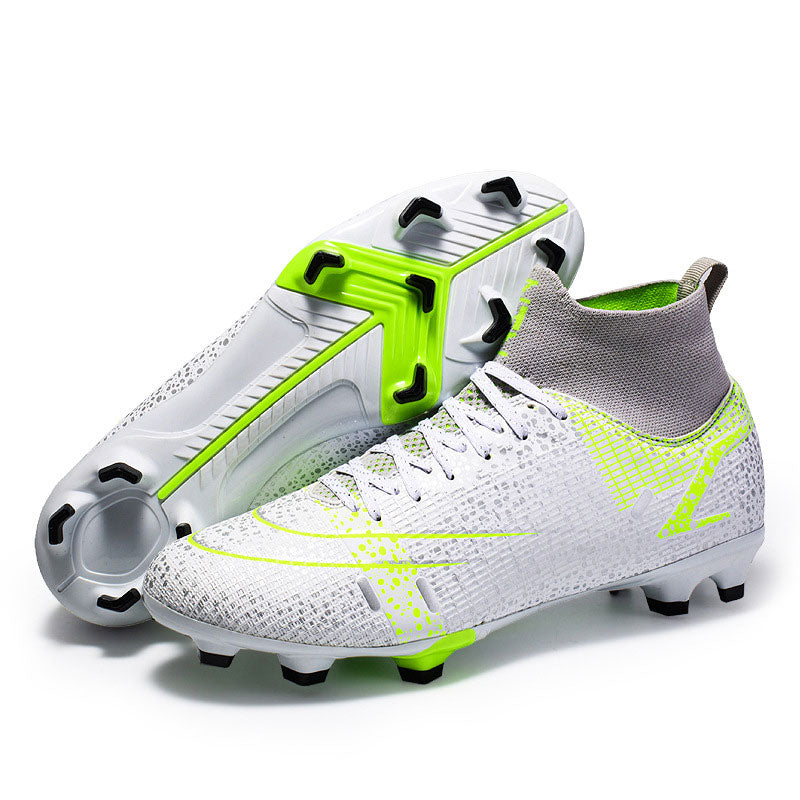 Football Shoes High-Top Soccer Shoes Men's TPU Long Nail Bottom Suitable Lawn Sneakers