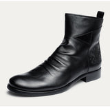 Justin Yellowstone Boots Badge Embroidered Zipper Plus Size Knight Boots Men'S Leather Boots
