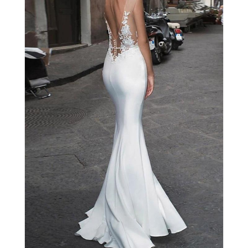 See through Wedding Dress See-through Light Wedding Dress Simple Lace