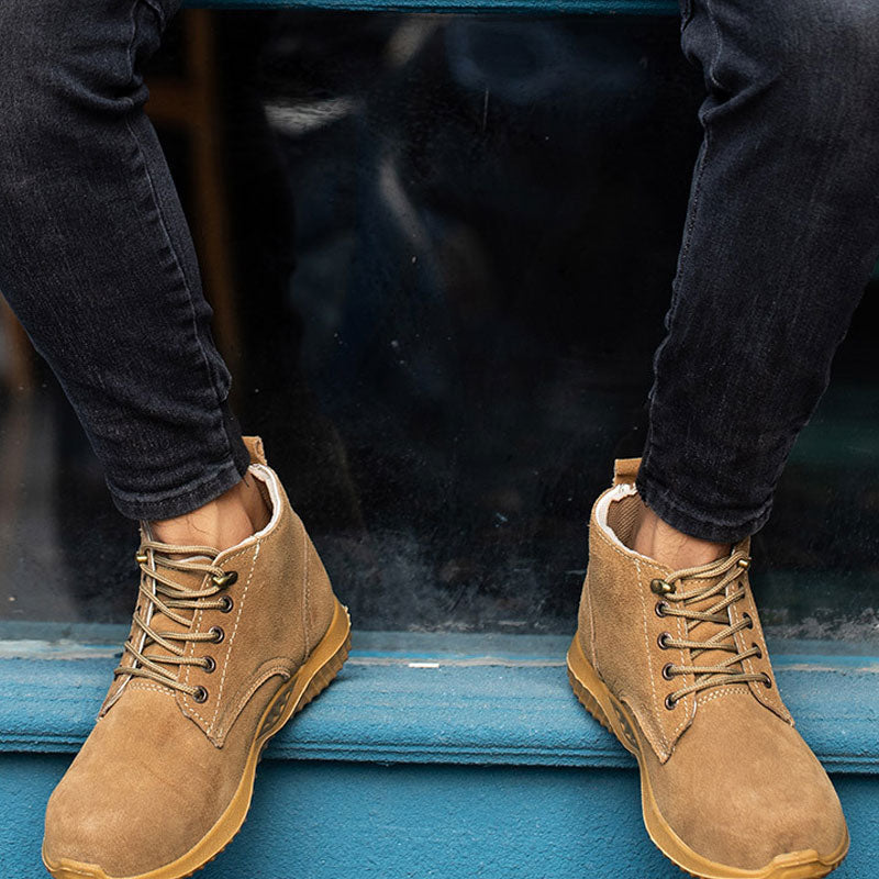Men's Boots Work Boot Men Casual Hiking Boots Winter Velvet Thermal and Thickening High Top