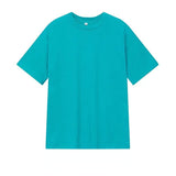 Men T-Shirts Half Sleeve Solid Color Loose round Neck