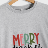 Merry and Bright Sweatshirts Merry Teacher Bright Casual round Neck Sweater
