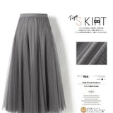 MIDI Mauve Skirt Slimming A- line Skirt Cover Slim Purple Gauze Skirt